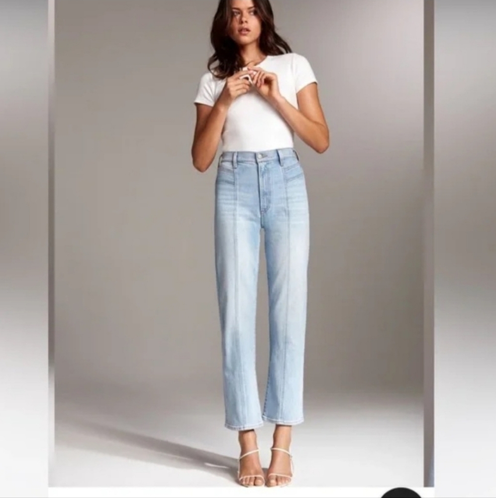 Denim Forum Light Blue Straight Leg Jeans